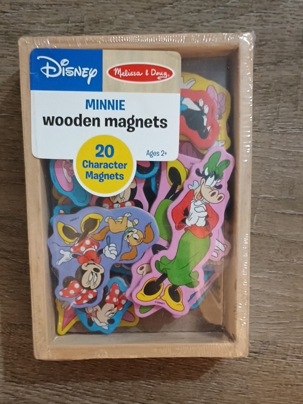 Melissa & Doug Minnie Wooden Character Magnets - Red, Pink, Green, Blue, Yellow